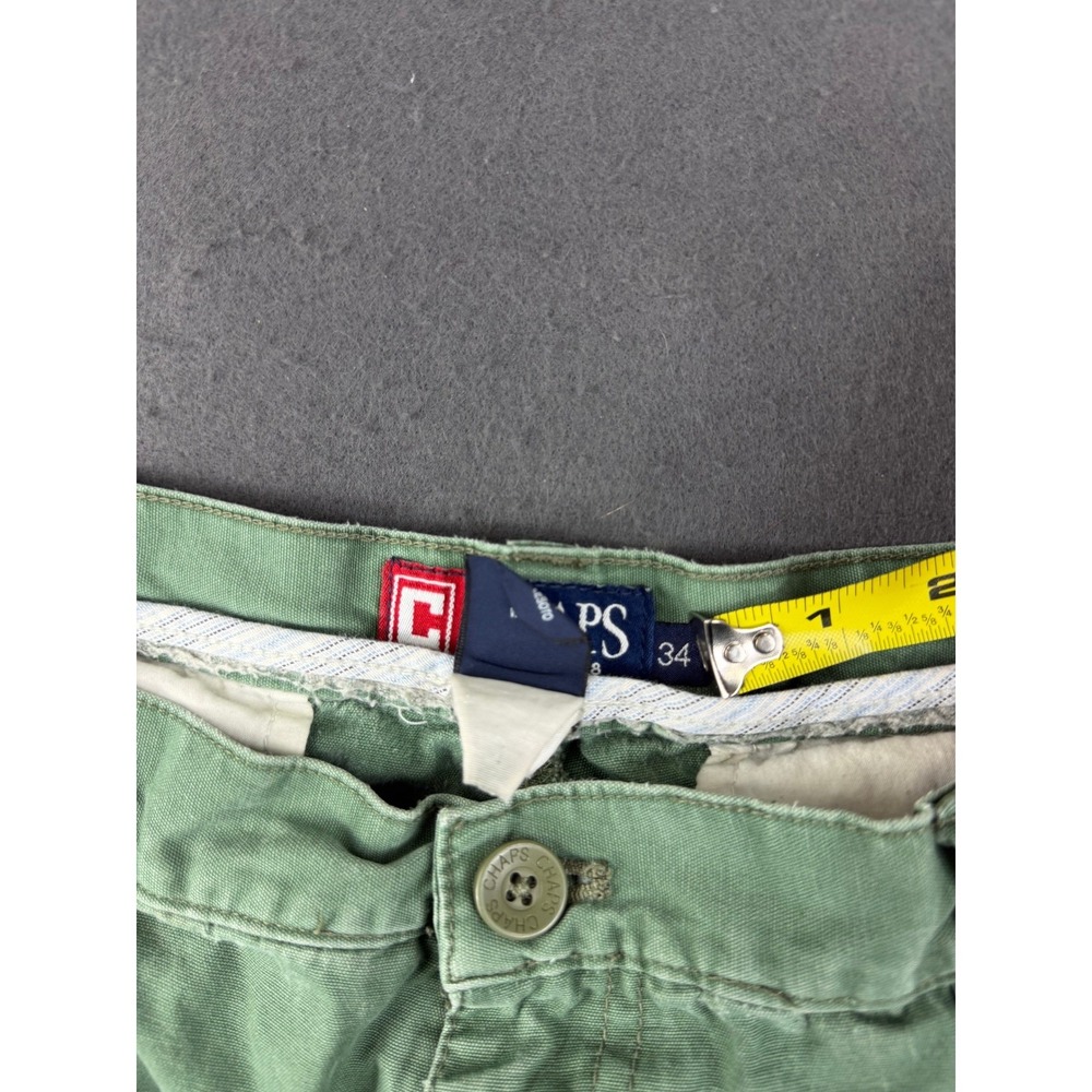 Vintage Chaps Mens Green Cargo Shorts Flat Front Utility Streetwear Outdoor 34 - Picture 3 of 5